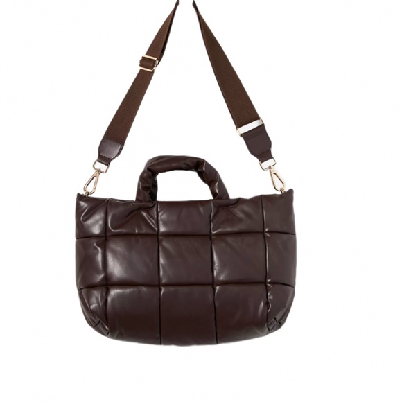 Shiraleah Puffy Tote-Brown - Picture 5 of 10